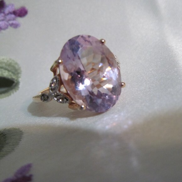 QJ India Quintessence Jewelry Gold Plated 925 Silver Light Amethyst Ring Size 10 - Picture 9 of 16